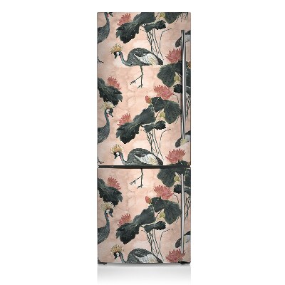 Magnetic refrigerator cover Chinese cranes