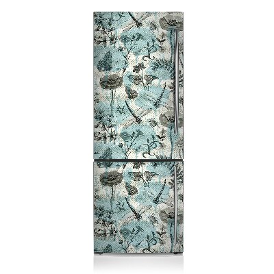 Decoration refrigerator cover Flowers and dragonflies