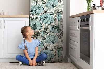 Decoration refrigerator cover Flowers and dragonflies