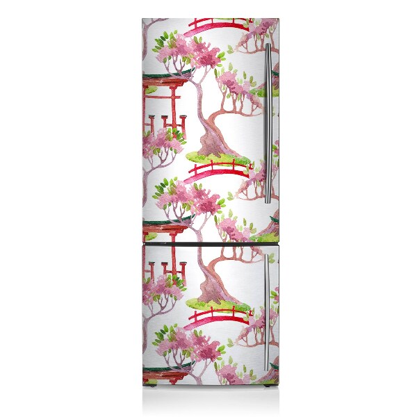 Magnetic refrigerator cover Japanese motifs