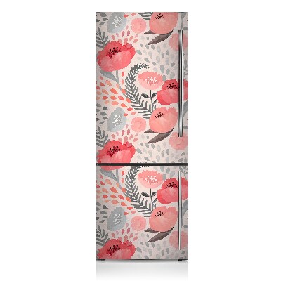 Decoration refrigerator cover Maltese poppies