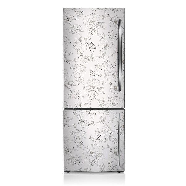 Decoration refrigerator cover Sketched flowers