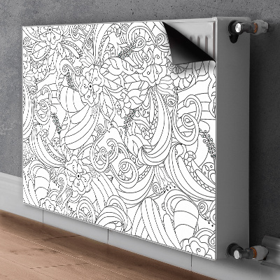 Magnetic radiator mat Doodle pattern
