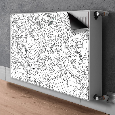 Magnetic radiator mat Doodle pattern
