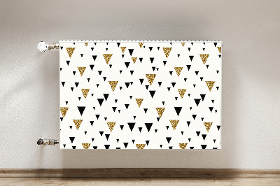 Magnetic radiator mat Gold and black triangles