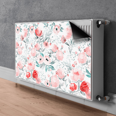 Magnetic radiator cover Painted poppies