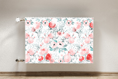 Magnetic radiator cover Painted poppies