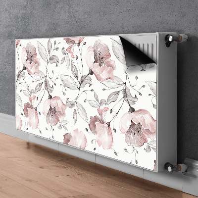 Decorative radiator mat Pastel poppies