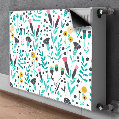 Decorative radiator cover Scandinavian flowers