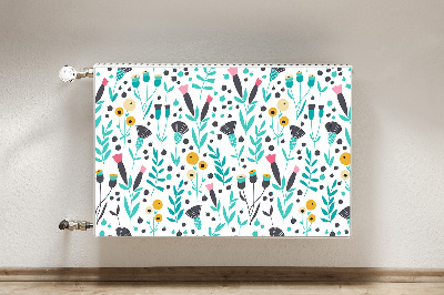 Decorative radiator cover Scandinavian flowers