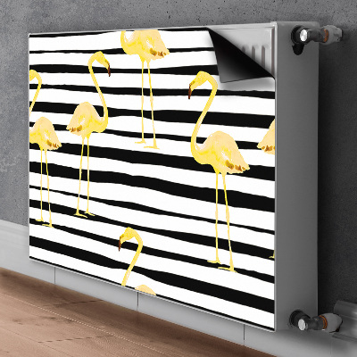 Magnetic radiator mat Golden flamingos