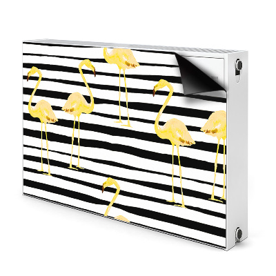 Magnetic radiator mat Golden flamingos