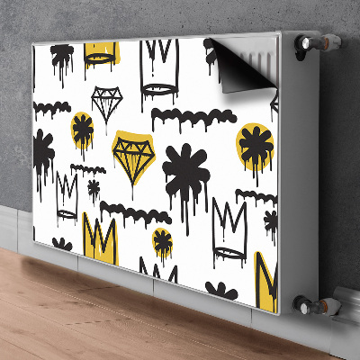 Magnetic radiator mat Graffiti crown