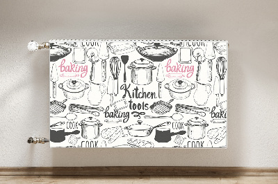 Printed radiator mat Kitchen motifs