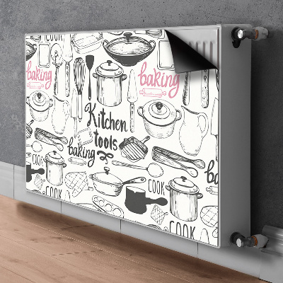 Printed radiator mat Kitchen motifs