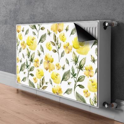 Magnetic radiator mat Yellow flowers