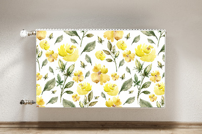 Magnetic radiator mat Yellow flowers