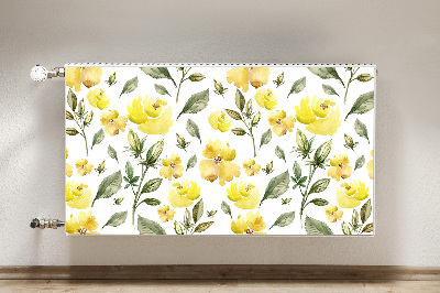 Magnetic radiator mat Yellow flowers