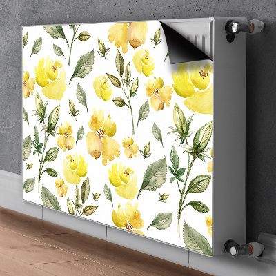 Magnetic radiator mat Yellow flowers