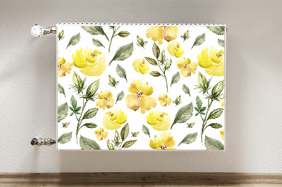 Magnetic radiator mat Yellow flowers