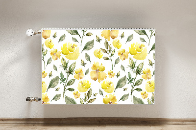 Magnetic radiator mat Yellow flowers