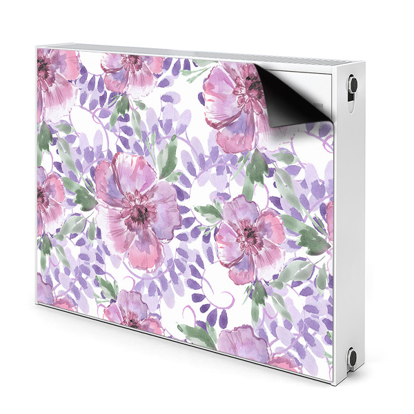 Magnetic radiator mat Purple flowers