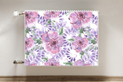 Magnetic radiator mat Purple flowers