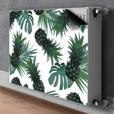 Magnetic radiator mat Green pineapples