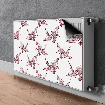 Magnetic radiator mat Origami birds