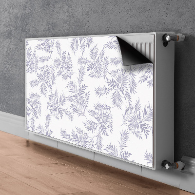 Decorative radiator cover Gray leaves