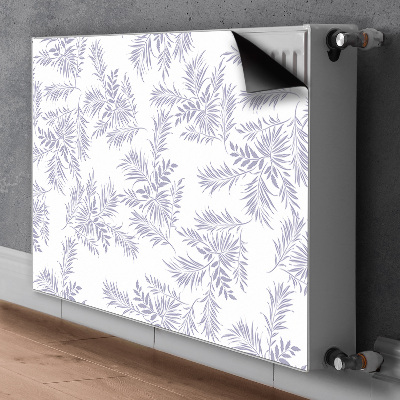 Decorative radiator cover Gray leaves