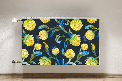 Printed radiator mat Artichoke flowers