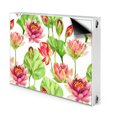 Magnetic radiator cover Lotos flower leaves