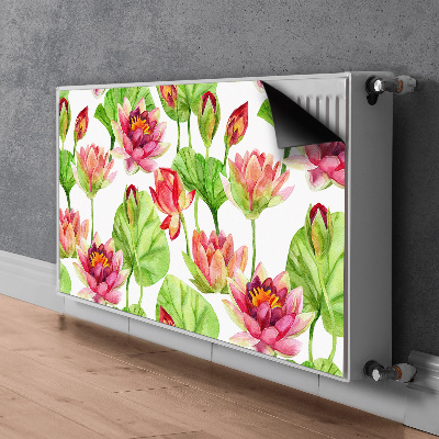 Magnetic radiator cover Lotos flower leaves