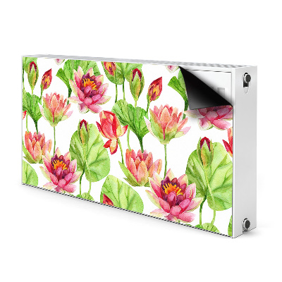 Magnetic radiator cover Lotos flower leaves