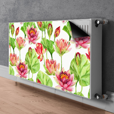 Magnetic radiator cover Lotos flower leaves