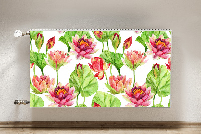 Magnetic radiator cover Lotos flower leaves