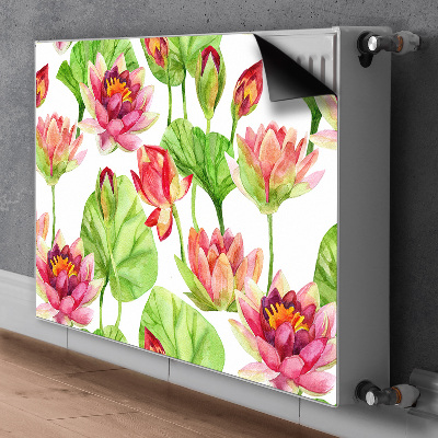 Magnetic radiator cover Lotos flower leaves