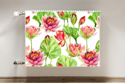 Magnetic radiator cover Lotos flower leaves