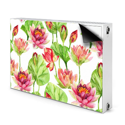 Magnetic radiator cover Lotos flower leaves