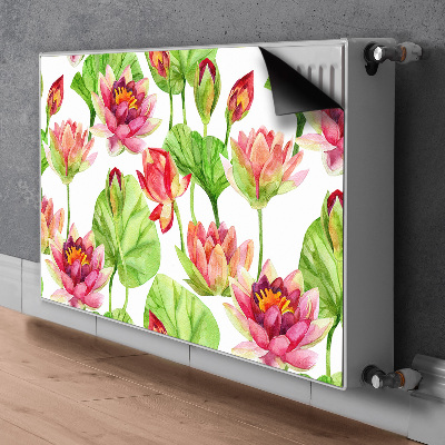 Magnetic radiator cover Lotos flower leaves