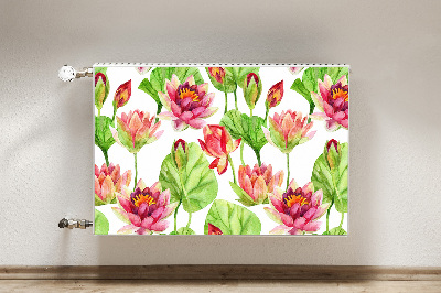 Magnetic radiator cover Lotos flower leaves