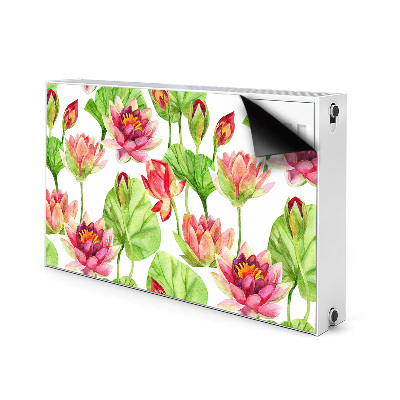 Magnetic radiator cover Lotos flower leaves