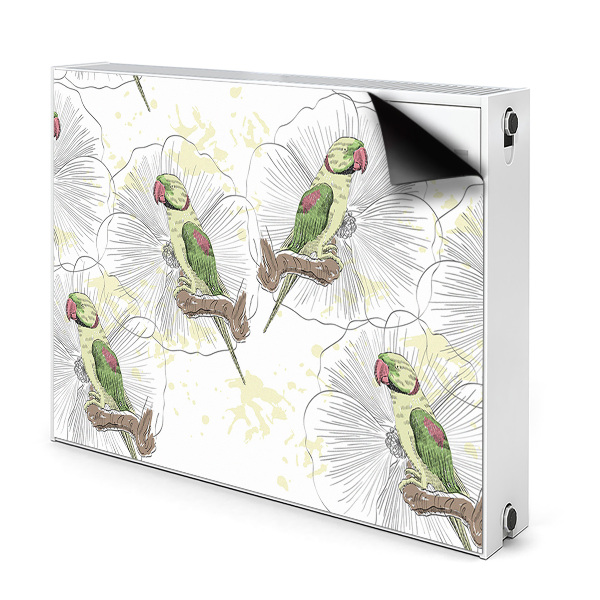 Magnetic radiator mat Green parrots