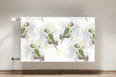 Magnetic radiator mat Green parrots