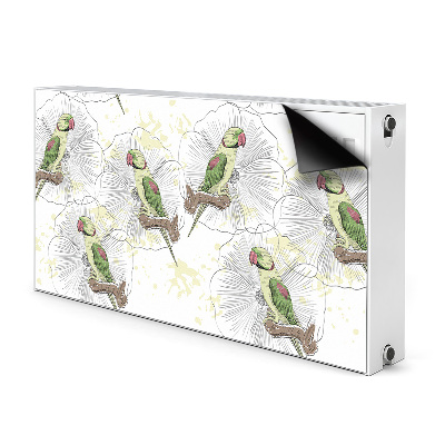 Magnetic radiator mat Green parrots