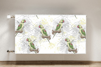 Magnetic radiator mat Green parrots