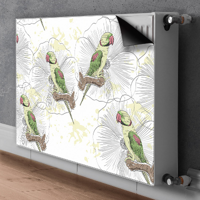 Magnetic radiator mat Green parrots