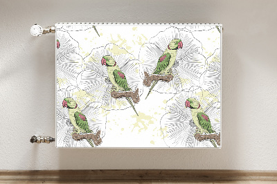 Magnetic radiator mat Green parrots