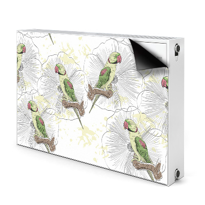 Magnetic radiator mat Green parrots